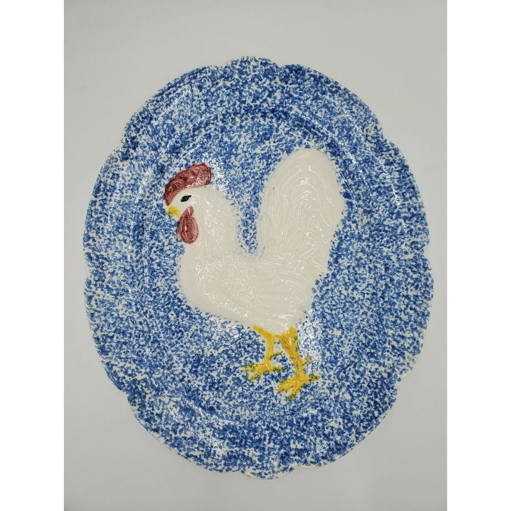 Gailstyn‑Sutton 1983 Hand Painted Rooster Platter 18.5